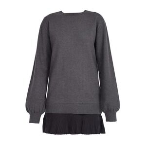 NWT THEO ERSA SHIMMER HEM SWEATSHIRT DRESS |BLACK GREY| XS